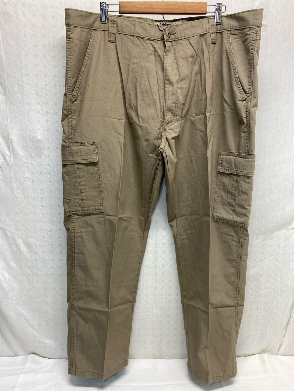 Wrangler Authentics Mens Cargo Khaki Pants 42X29 Style ZM6LGML Pockets Ripstop